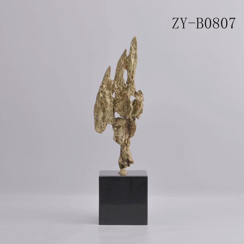 新中式纯铜雕塑工艺品摆件创意客厅电视柜餐厅摆设禅意套装花瓶