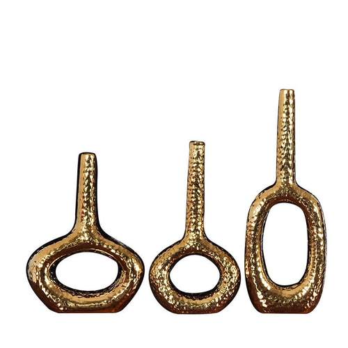 热销现代简约复古纹抽象创意摆件欧式样板间店铺客厅装饰品陶瓷摆