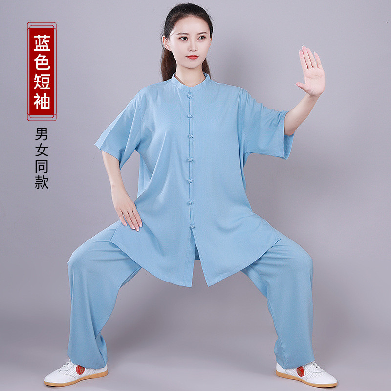 宏极春夏低领棉麻太极服女中国风练功服太极拳服装男武术夏季新品