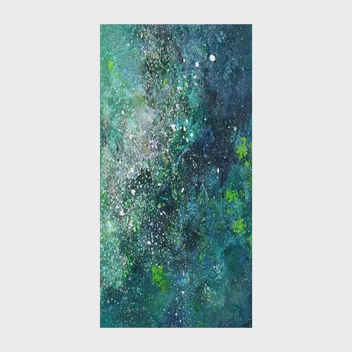 现代简约客厅星空高级感绿色系抽象装饰画手绘肌理挂画沙发背景墙