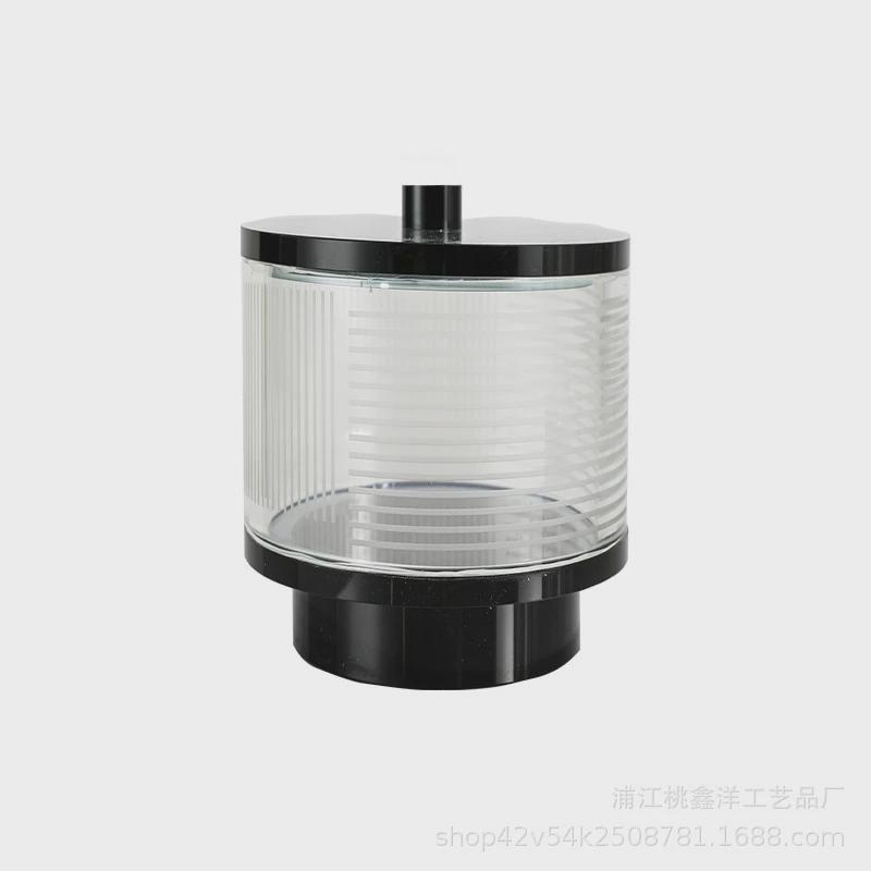 现代轻奢水晶条纹储物罐收纳盒样板间茶几电视柜客厅家居软装家饰