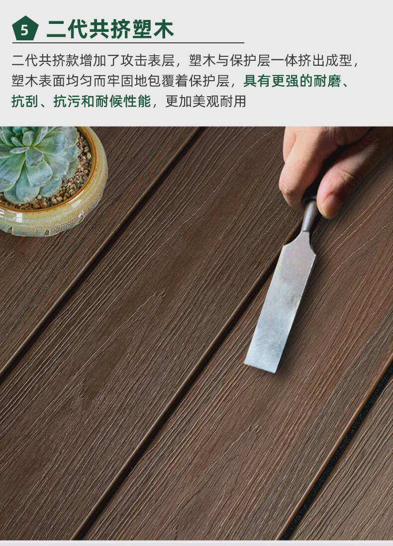 Открытый пол 塑木地板户外防地板阳台别墅园林栈道用防水防腐木塑庭院花园木纹