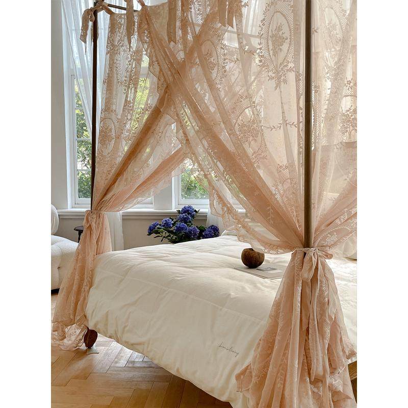 86M0新款法式蕾丝蚊帐家用三开门1.8m轻奢公主仙女风床幔落地支架,床上用品,蚊帐,淘宝优惠券,粉丝福利购,淘宝优惠卷