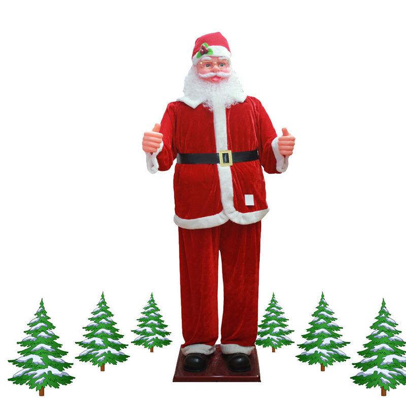 电动音乐圣诞老人1.8米感应带唱歌跳舞酒店迎宾摆件圣诞装饰道具