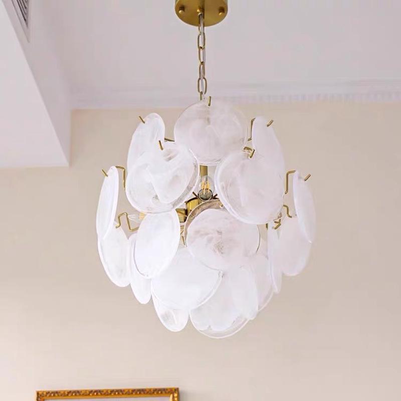 法式设计师款中古现代轻奢云雾玻璃吊灯复古卧室餐厅衣帽间艺术灯