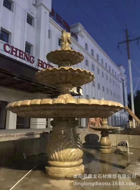 石雕喷泉户外庭院流水景观园林欧式水钵鱼池石材水系大型摆件