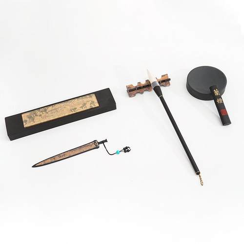 文房四宝宋韵古风清明上河图越王剑开信刀笔墨纸砚书法套装伴手礼