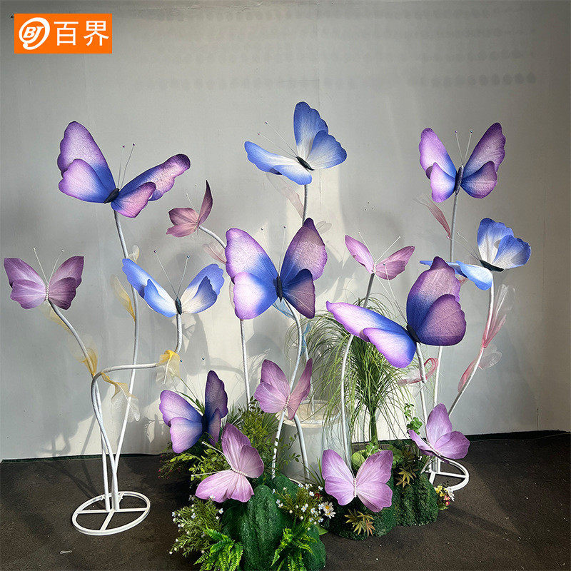 定制仿真纸摆件蝴蝶商场橱窗美陈道具婚礼活动摄影造型装饰布置艺