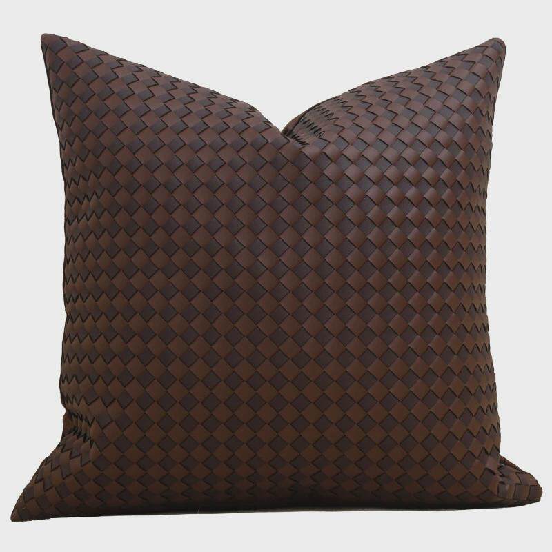 现代简约轻奢风抱枕沙发客厅样板房棕咖靠垫套靠枕床上高级感批发