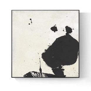 新中式玄关轻奢高级感客厅沙发背景墙装饰画方型禅意挂画过道壁画