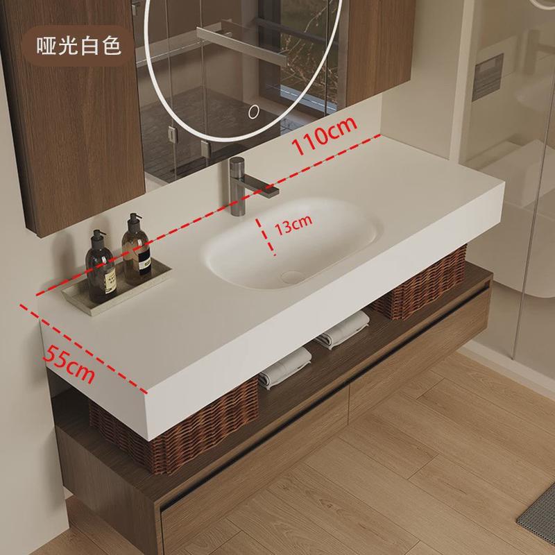 可丽耐纯亚克力中古风浴室柜一体奶油组合盆款卫生间洗漱洗脸台