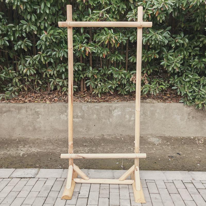 木方旗帜架挂布营地户外氛围装饰木质广告挂架拱门广告布树干固定