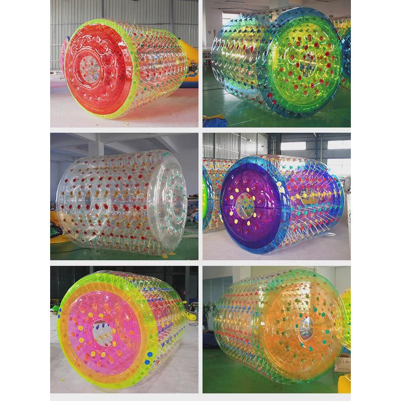充气水上滚筒球儿童彩色水上球儿童游乐步行球跳舞球