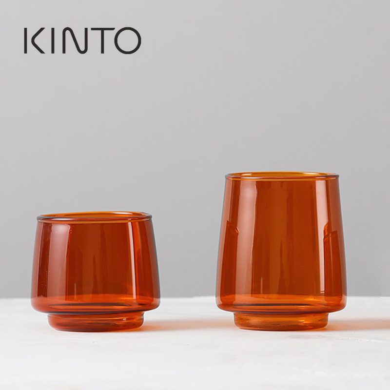 日本Kinto SEPIA系列琥珀色耐热玻璃咖啡杯水杯 茶色玻璃杯