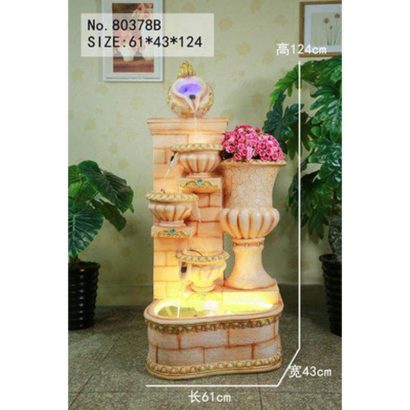 创意家居大型欧式流水喷泉鱼池水景厂家直销客厅办公室玄关摆件