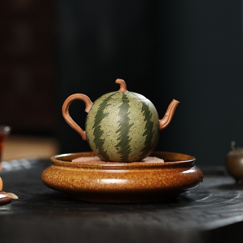 宜兴原矿紫砂壶纯全手工壶仿生器段泥西瓜茶壶薄胎家用套装批发