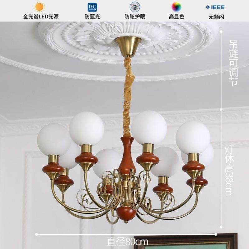 法式复古客厅灯吊灯绿色田园房间卧室吊灯网红奶油风民宿餐厅灯具