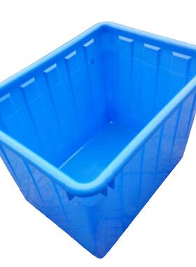 供应加厚蓝色300L纺织塑料方箱PE塑料大方桶水产养殖周转箱
