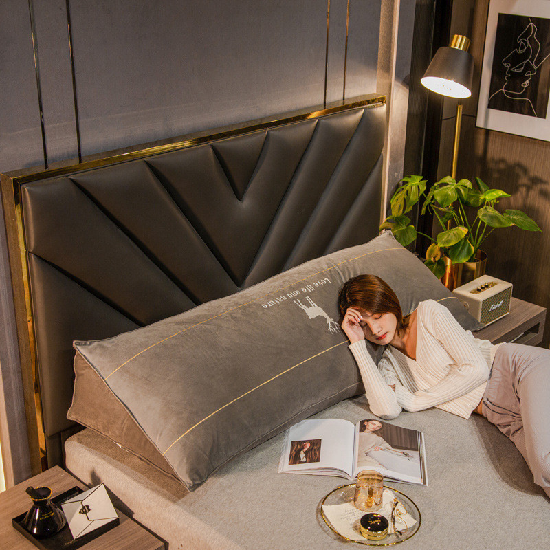 热销简约卧室床头靠垫沙发大靠背床上双人长靠枕三角软包可拆洗护