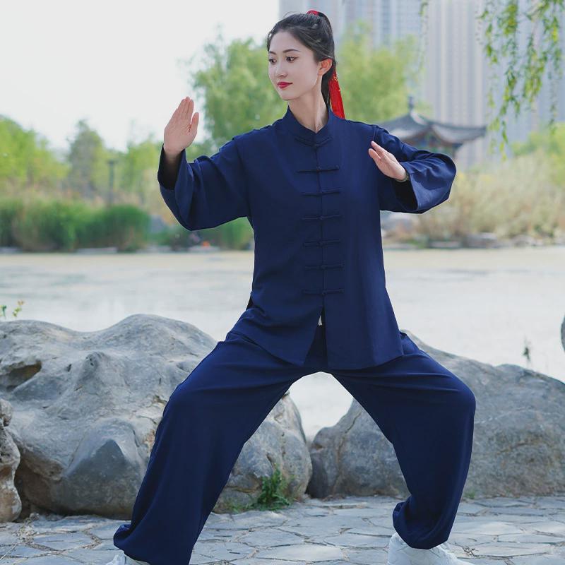 太极服女款2024新款高端表演太极拳晨练功男款春秋夏季服装八段锦