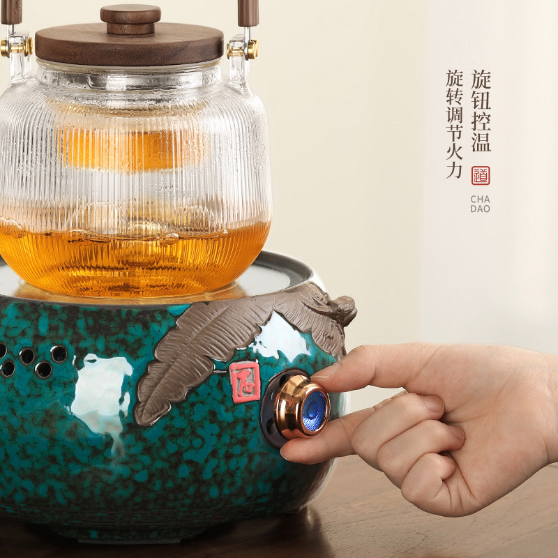 7L蒸汽围炉煮茶器茶具套装玻璃煮茶壶全自动煮茶炉烧水壶电陶炉家