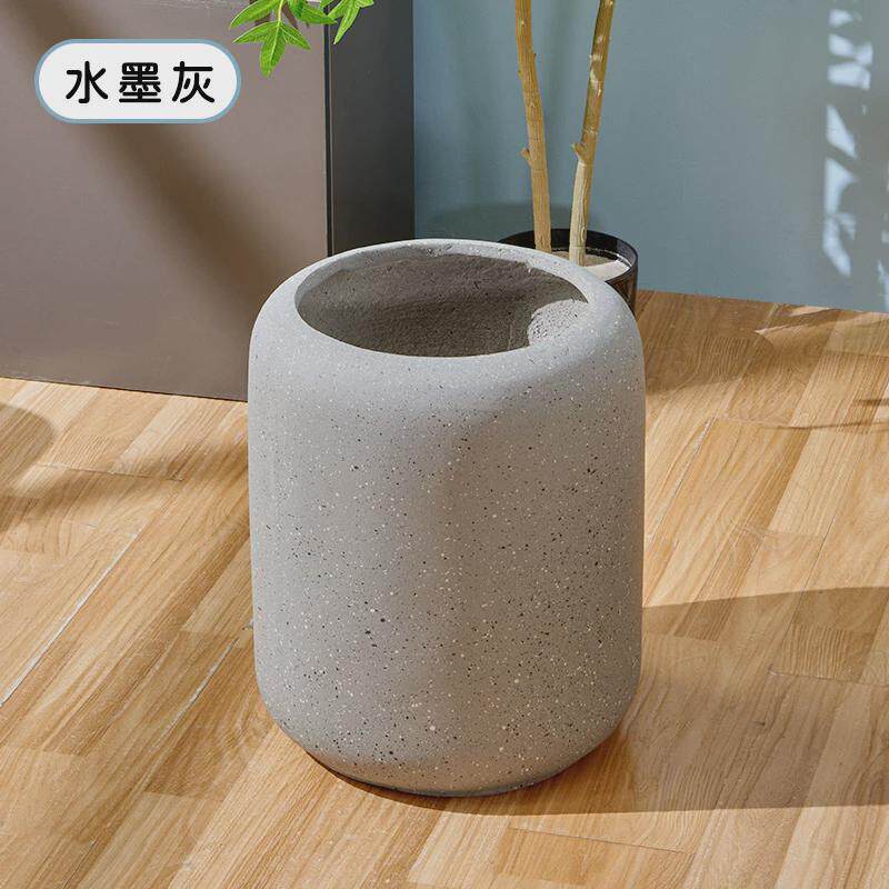 圆柱形镁泥花盆办公室酒店商场落地水泥花盆