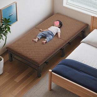 床边加宽拼接床儿童大人可睡铁艺软包侧边床加固折叠单人床可移动