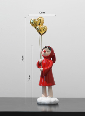 创意气球女孩客厅餐边柜卧室床头柜玄关电视柜摆件家居装饰品摆件