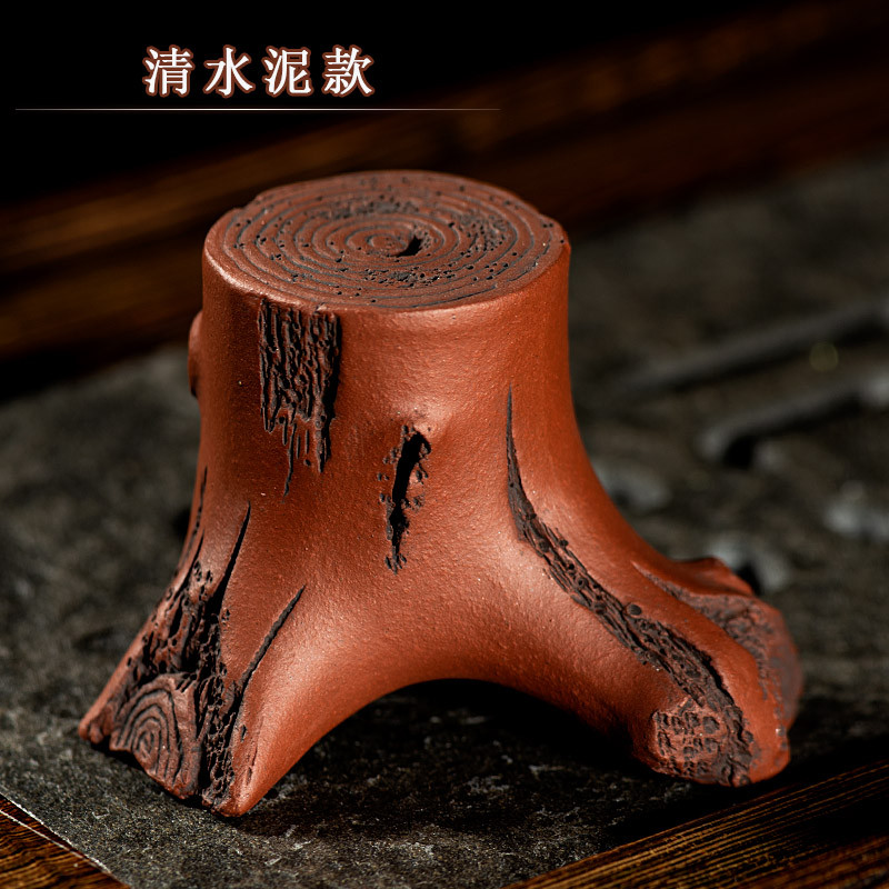 19ek紫砂树桩盖茶盖置紫砂壶配件功夫茶器树桩雕塑托玩把件礼
