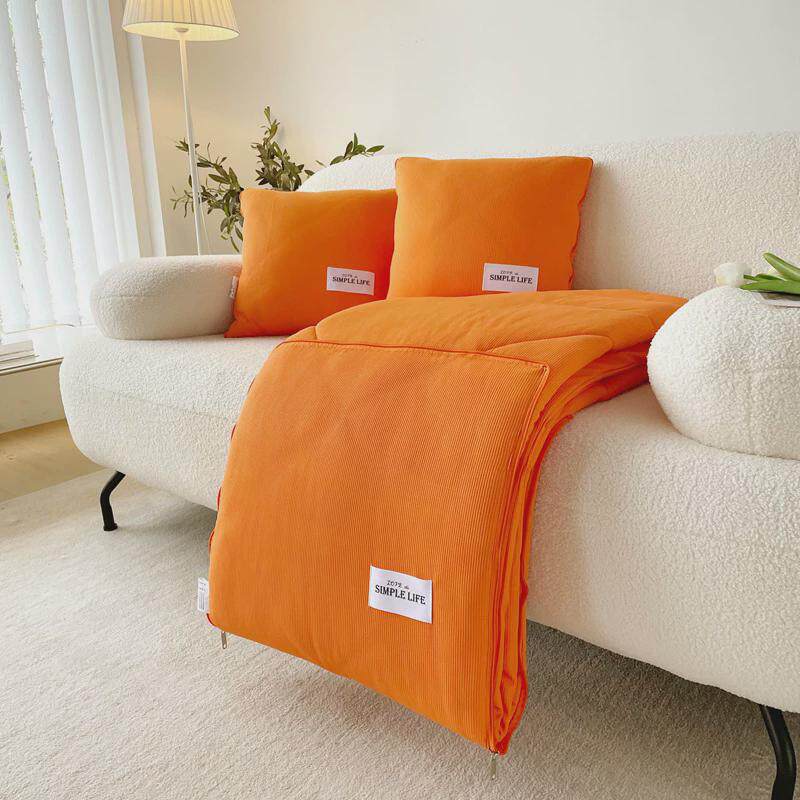 全沙发办公室格高档冰爽抱枕被子两用三合一华夫午睡午休空调被子