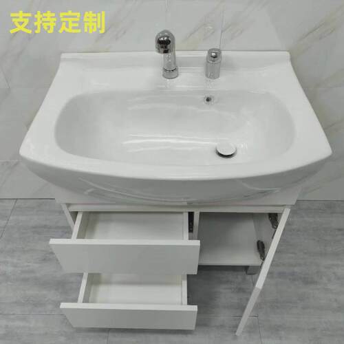 热销to平价大肚盆一体落地盆陶瓷柜多层实木免漆60cm/66cm/82cm浴