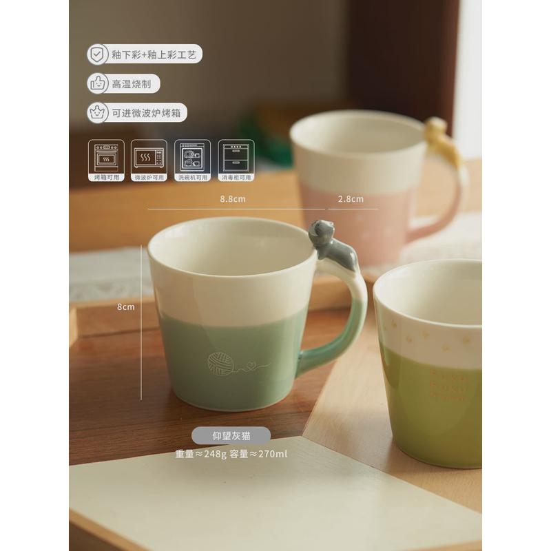 肆月卡通立体猫咪碗家用小碗饭碗吃饭陶瓷碗单个2022新款创意日式