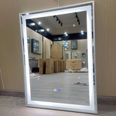 洗漱台壁挂led灯带化妆镜卫生间镜子挂墙洗手间智能控除雾触镜子