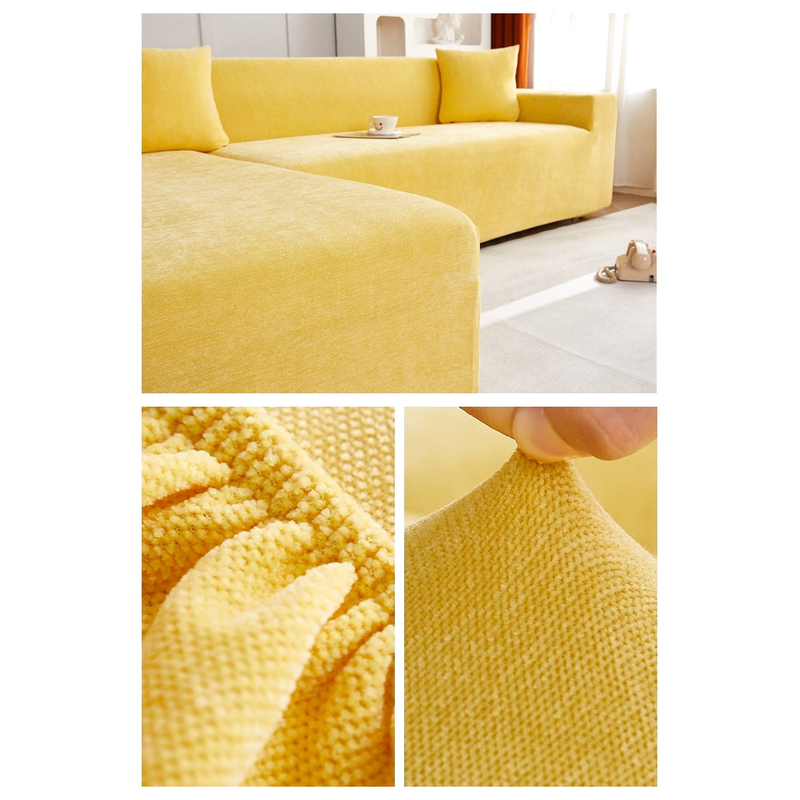 3ew1加厚一体式弹力沙发套罩笠全包雪尼尔轻奢梳化毯子l型全