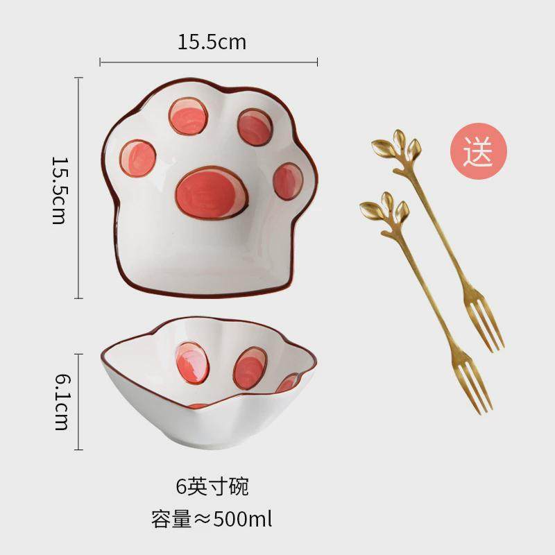 甜品碗简约可爱少女心碗碟陶瓷餐具套装家用餐盘汤碗拉面碗创意勺,家装主材,台上艺术碗盆,淘宝优惠券,粉丝福利购,淘宝优惠卷