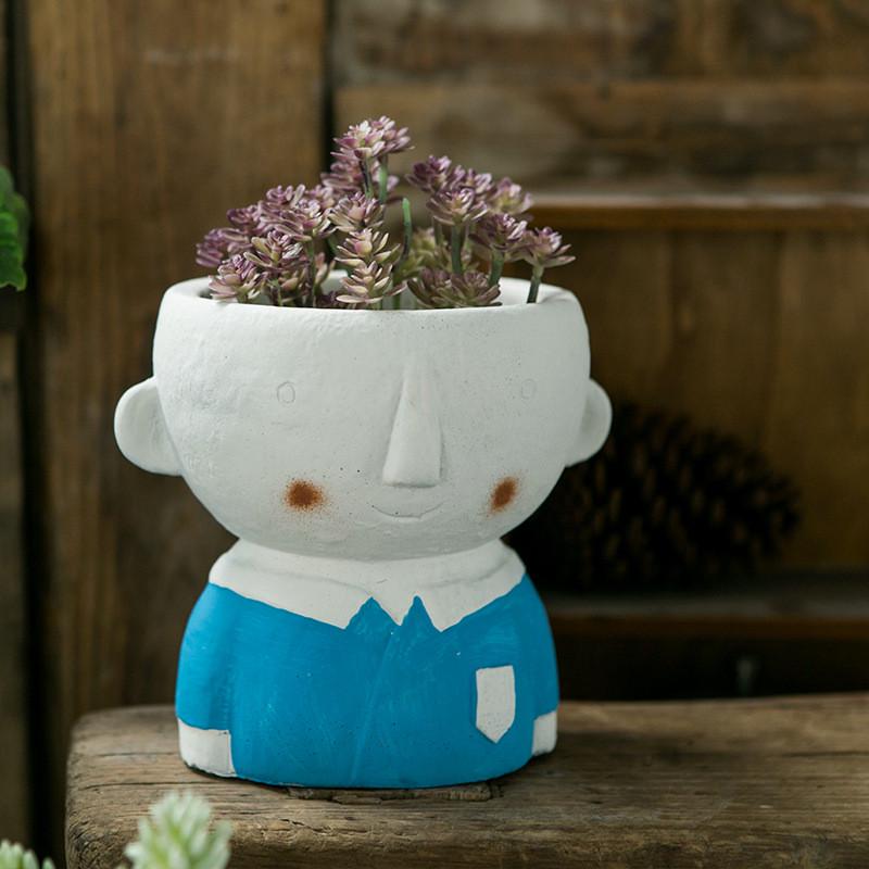 植物多肉花盆欧式水泥盆人物造型创意园艺阳台花园装饰盆摆件批发