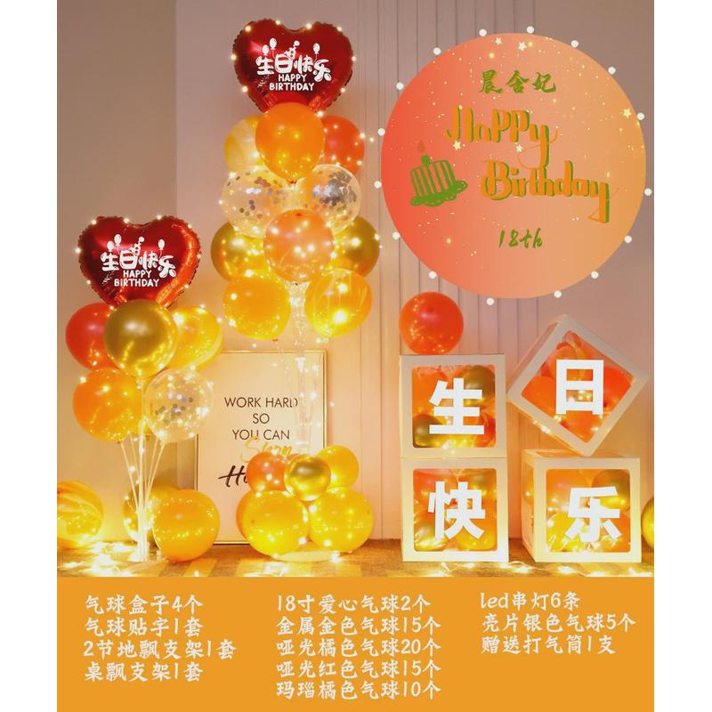 网红18岁成人礼背景墙装饰男孩布置女孩生日派对生日装饰场景布置