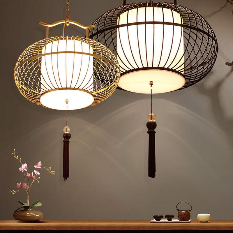 餐厅茶楼鸟笼吊灯创意个性新中式铁艺吧台会所美式鸟笼灯批发