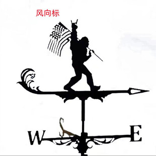 金属铁艺喷漆飞龙与女巫风向标摆件庭院户外风向标铁艺