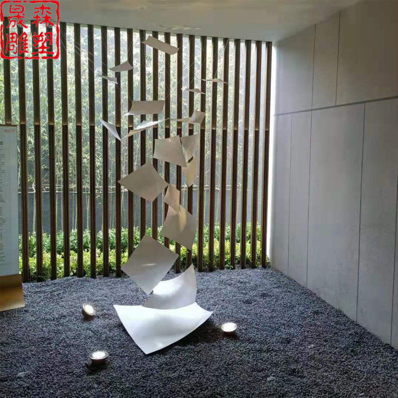 不锈钢抽象个性雕塑酒店大堂异形别墅大型落地摆件不锈钢商场雕塑