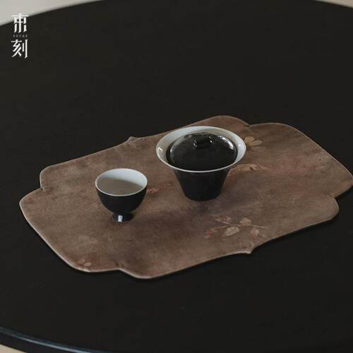 束刻棉印花防水茶席干泡席禅意茶具茶桌垫隔热茶垫茶具配件茶布