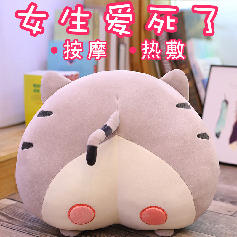 会按摩午睡枕猪猪柯基屁桃抱枕床头软包靠背的靠垫办公室腰靠女生