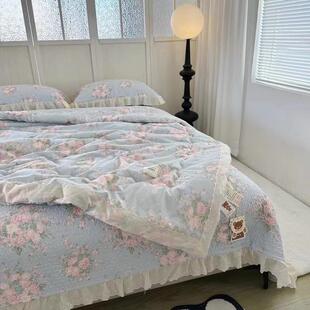 2024新款全棉法式床盖款春秋被四件套纯棉夏季薄被子空调被可机洗