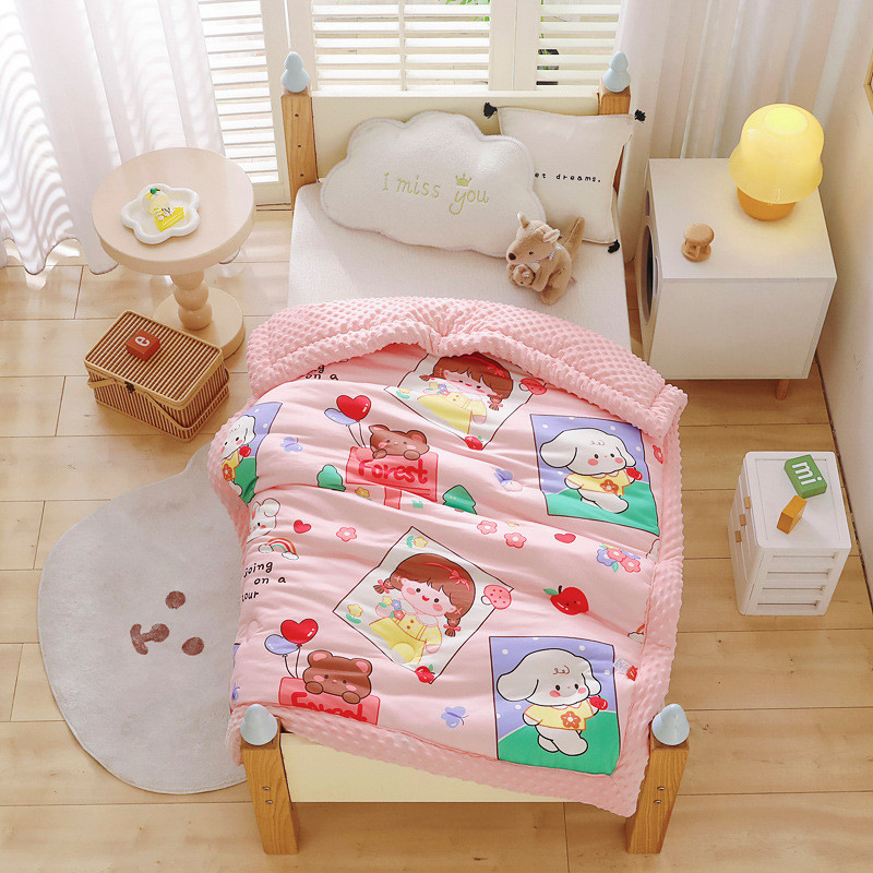 儿童被子秋冬保暖幼儿园午睡空调被春秋丝棉被芯盖单人学生被四季