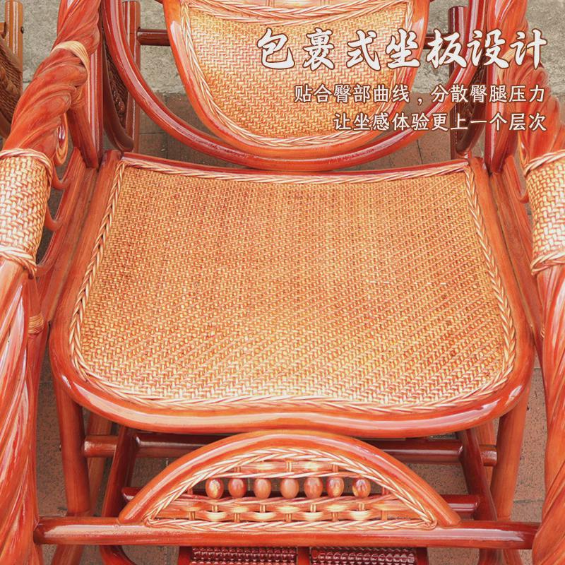 热销阳台午睡老人天然真藤藤椅摇椅休闲逍遥椅家用躺椅懒人睡椅摇