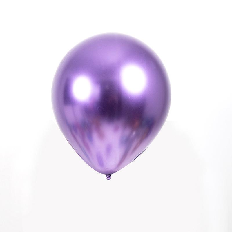 18寸9.5克生日派对装饰乳胶铬色金属色气球加厚婚礼布置金属气球