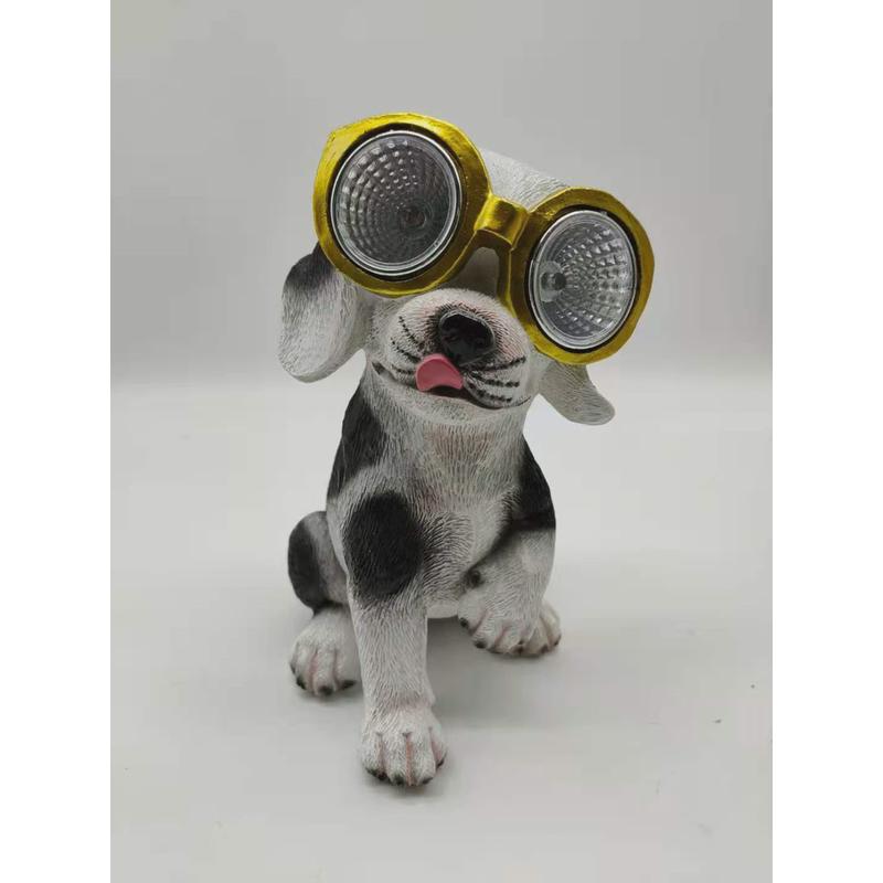 新款太阳能树脂工艺品摆件创意家居宠物狗花园系列装饰品