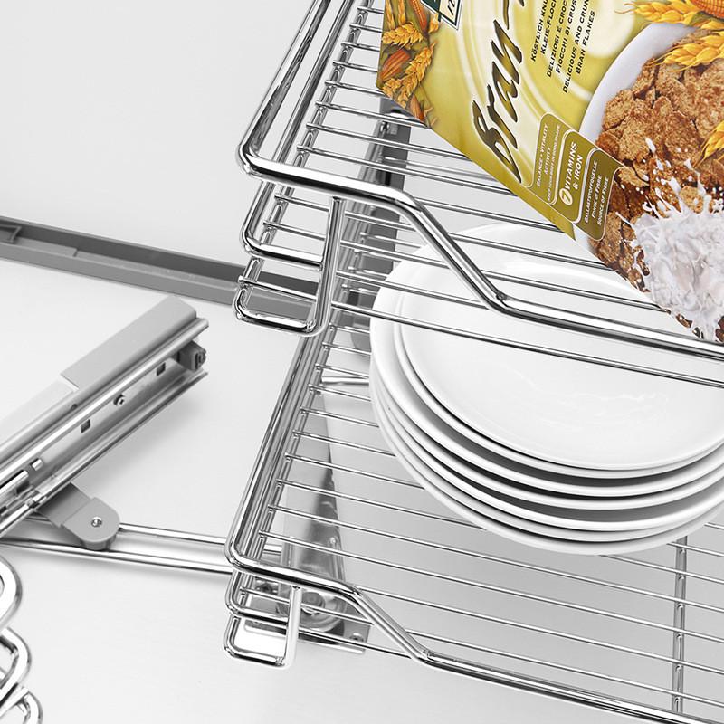 旋转转角拉篮小怪物不锈钢拉篮厨房联动拐角厨房橱柜拉篮置物架