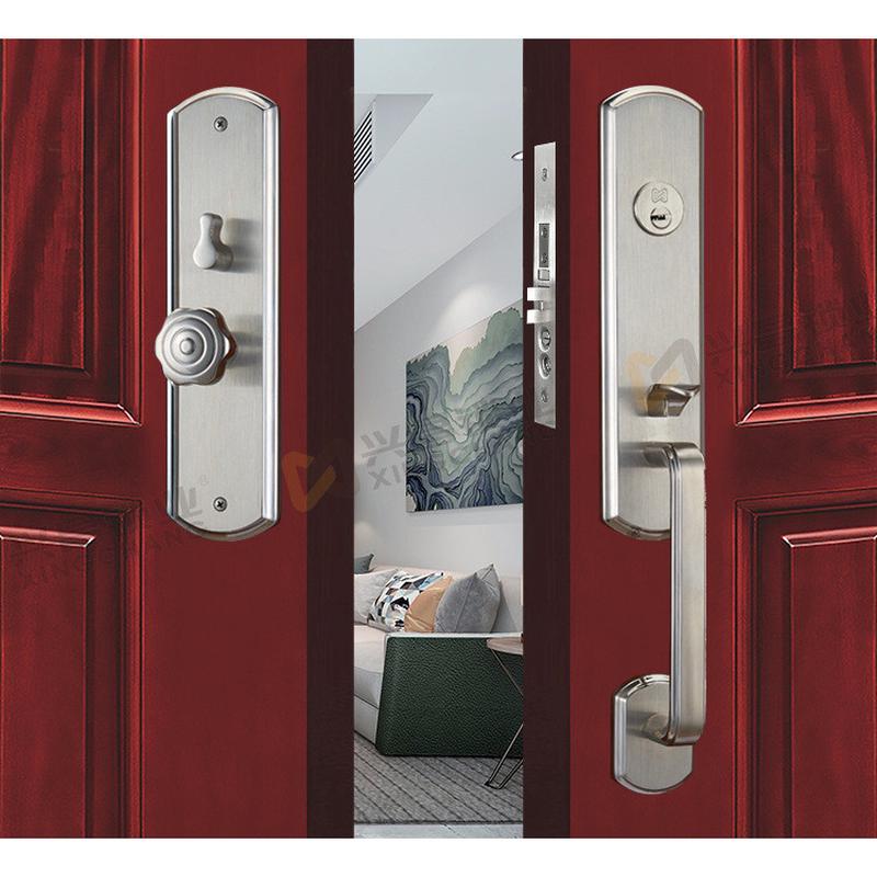 欧式大门锁别墅执手大门仿古把手美式实木门锁室内双开大门锁