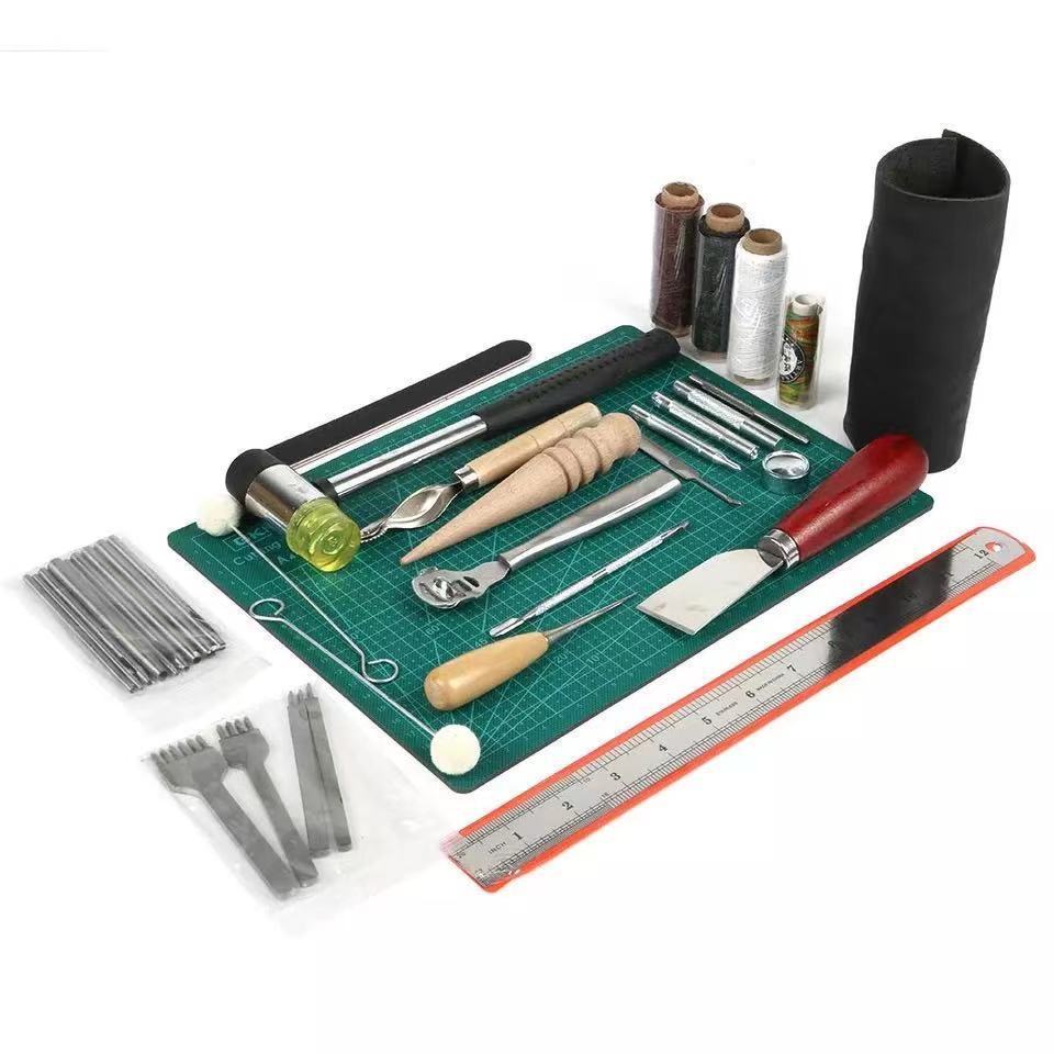 diy皮革工具 缝皮革工具套装 手手艺菱斩工艺套装69pcs